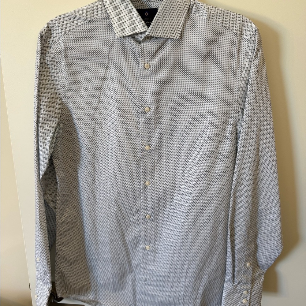 Ben Sherman Light Blue Geometric Dress Shirt